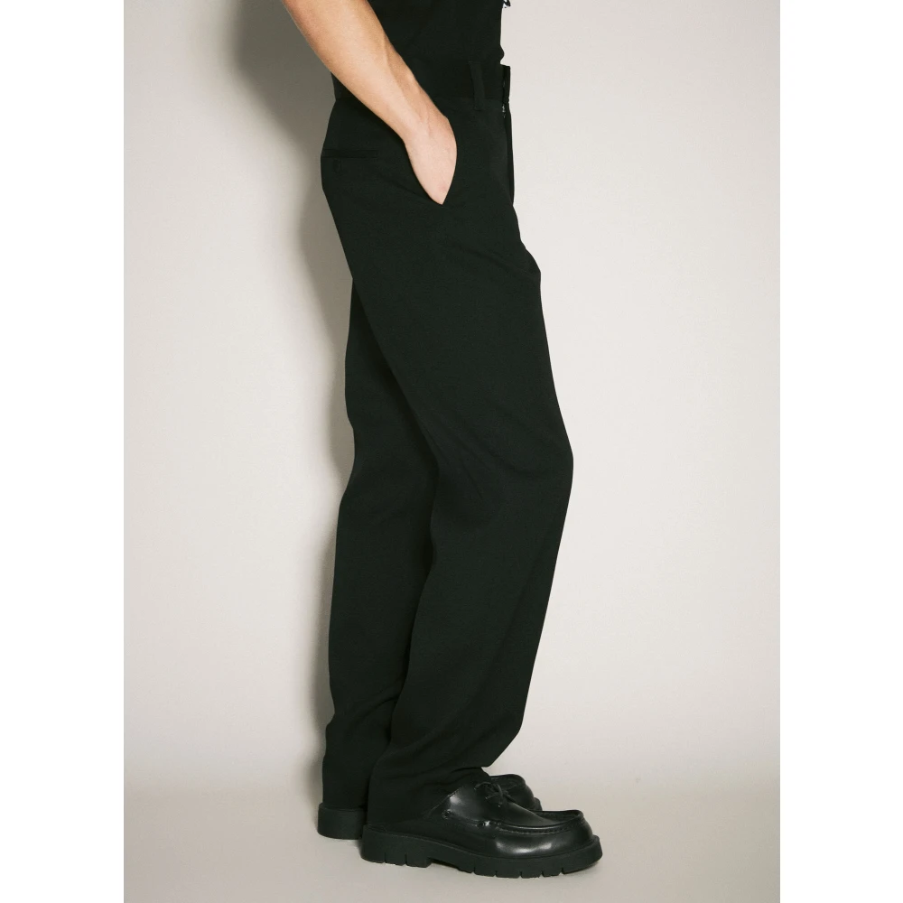 Lanvin Wollen Twill Maatwerk Broek Black Heren