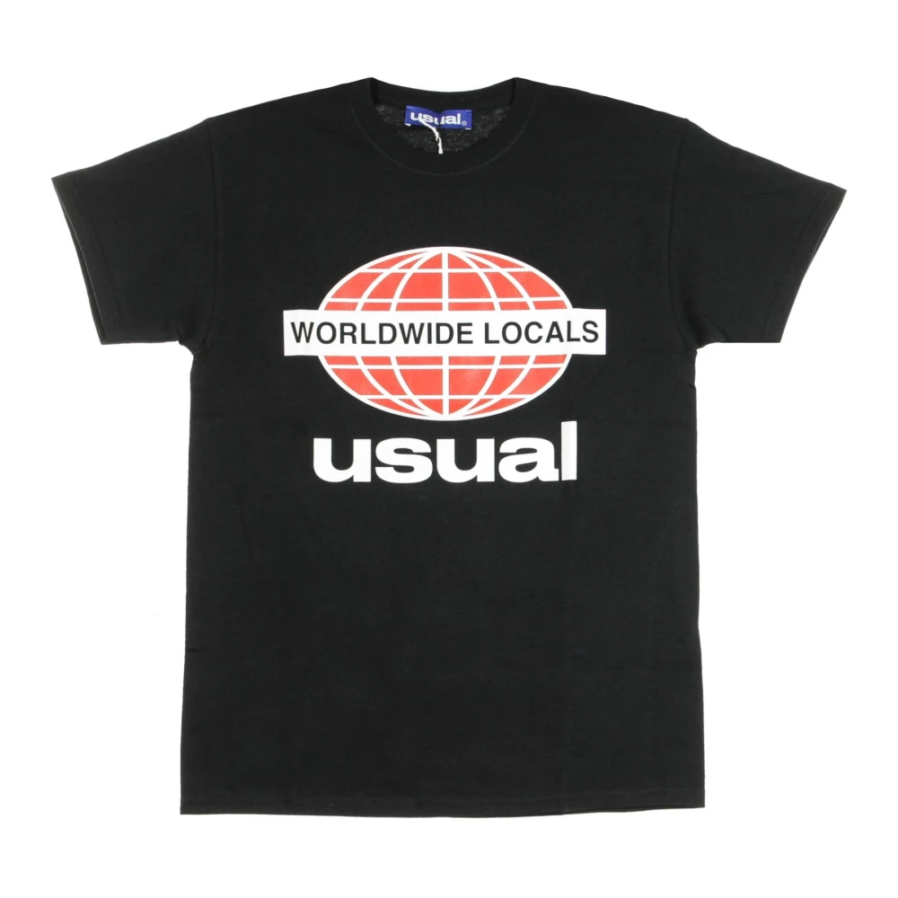 Usual Zwarte Heren T-shirt Black Heren