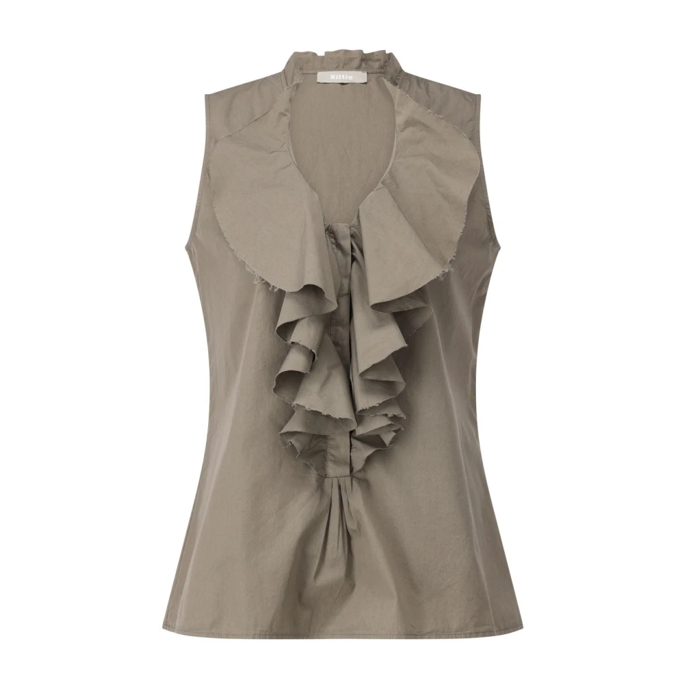 Kiltie Gerimpelde korte mouw blouse Yvette Green Dames