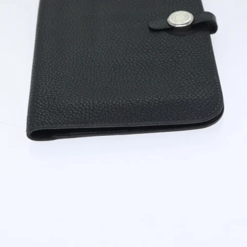Hermès Vintage Pre-owned Leather wallets Black Dames