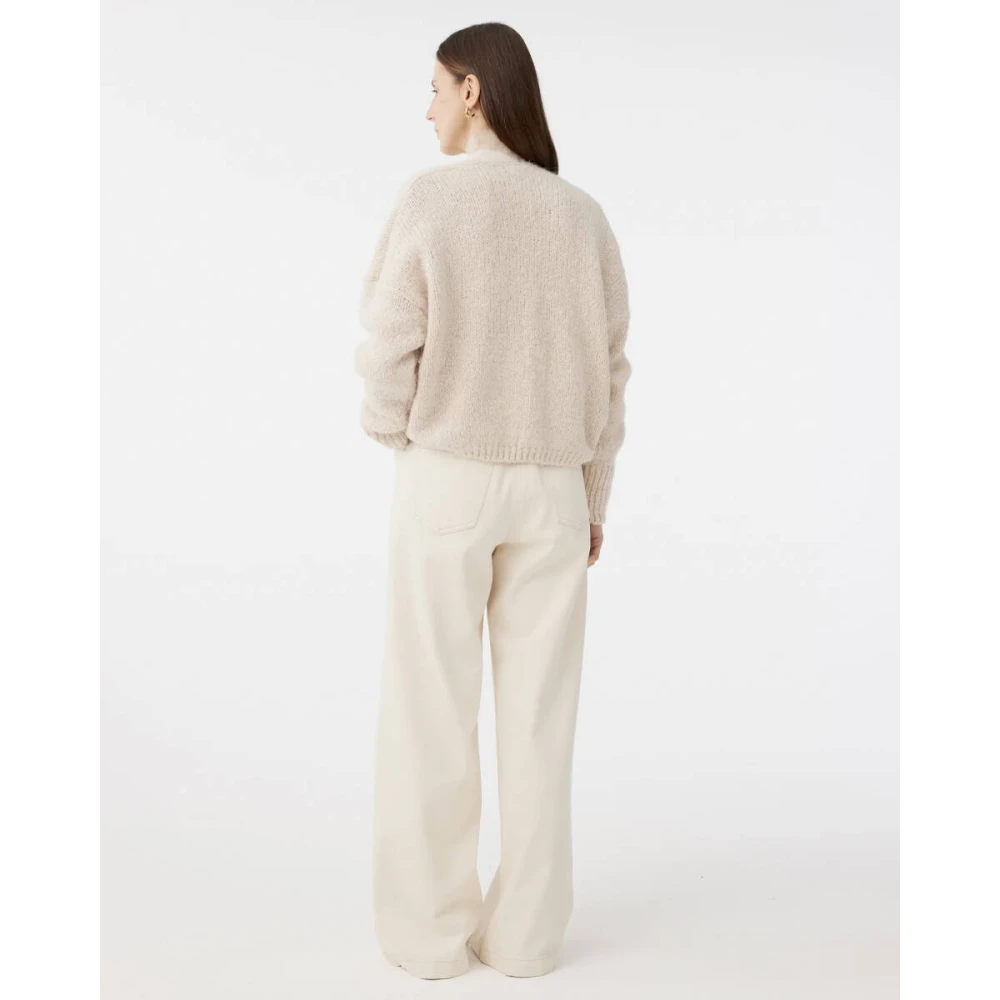 Knit-ted Becky Gebreid Vest Beige Dames