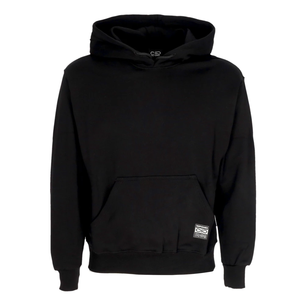 Propaganda Zwarte Bicolor Hoodie met Logo Borduurwerk Black Heren