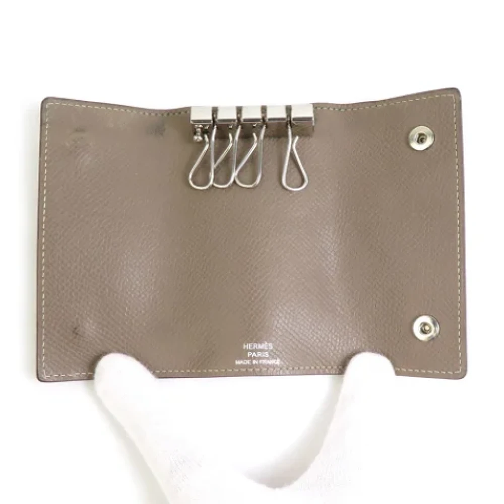 Hermès Vintage Pre-owned Leather key-holders Gray Dames