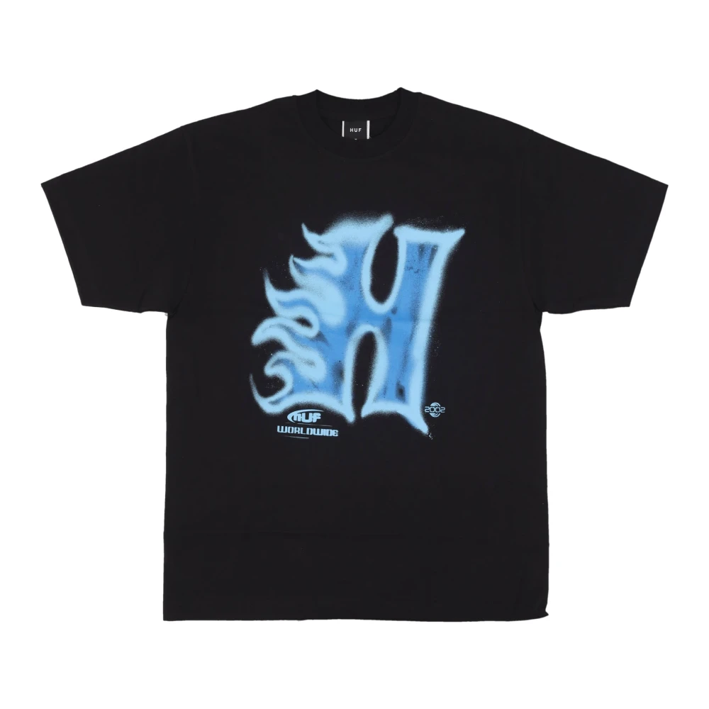 HUF Zwarte Heat Wave Tee Crew Neck Black Heren