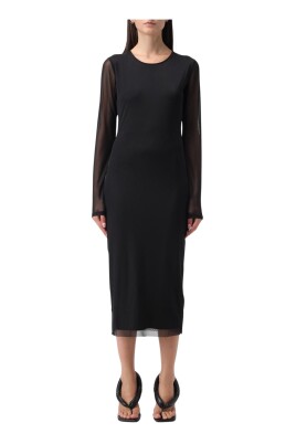 elegant-mesh-sleeves-sheath-dress