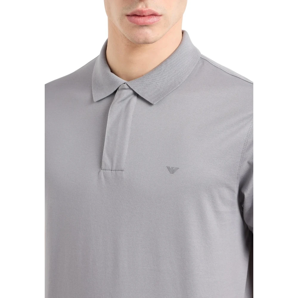Emporio Armani Monument Style Polo Shirt Gray Heren