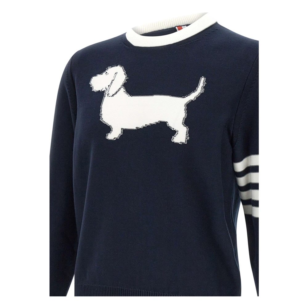 Thom Browne Omgekeerde Jersey Pullover Navy Blauw Blue Heren