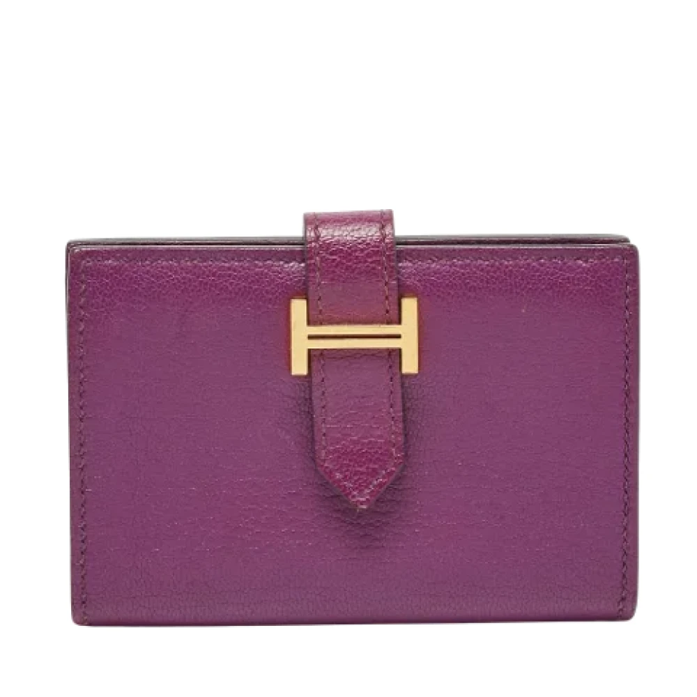 Hermès Vintage Pre-owned Leather wallets Purple Dames