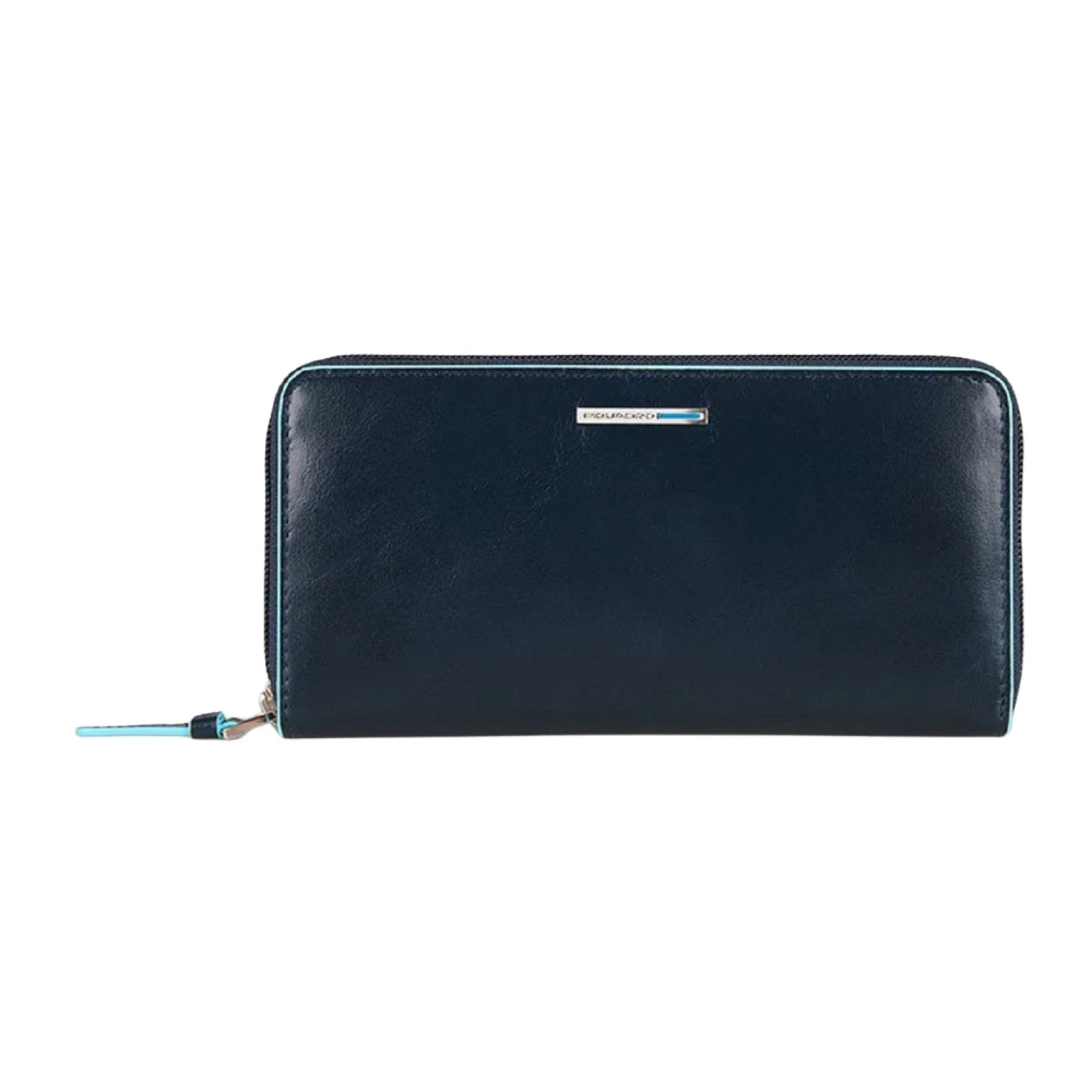 Piquadro Women's Blue Three-Gusset Zip Wallet