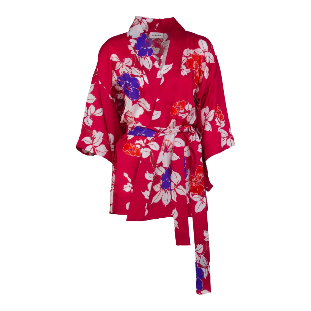 P.a.r.o.s.h. Blommig Silke Kimono Multicolor, Dam