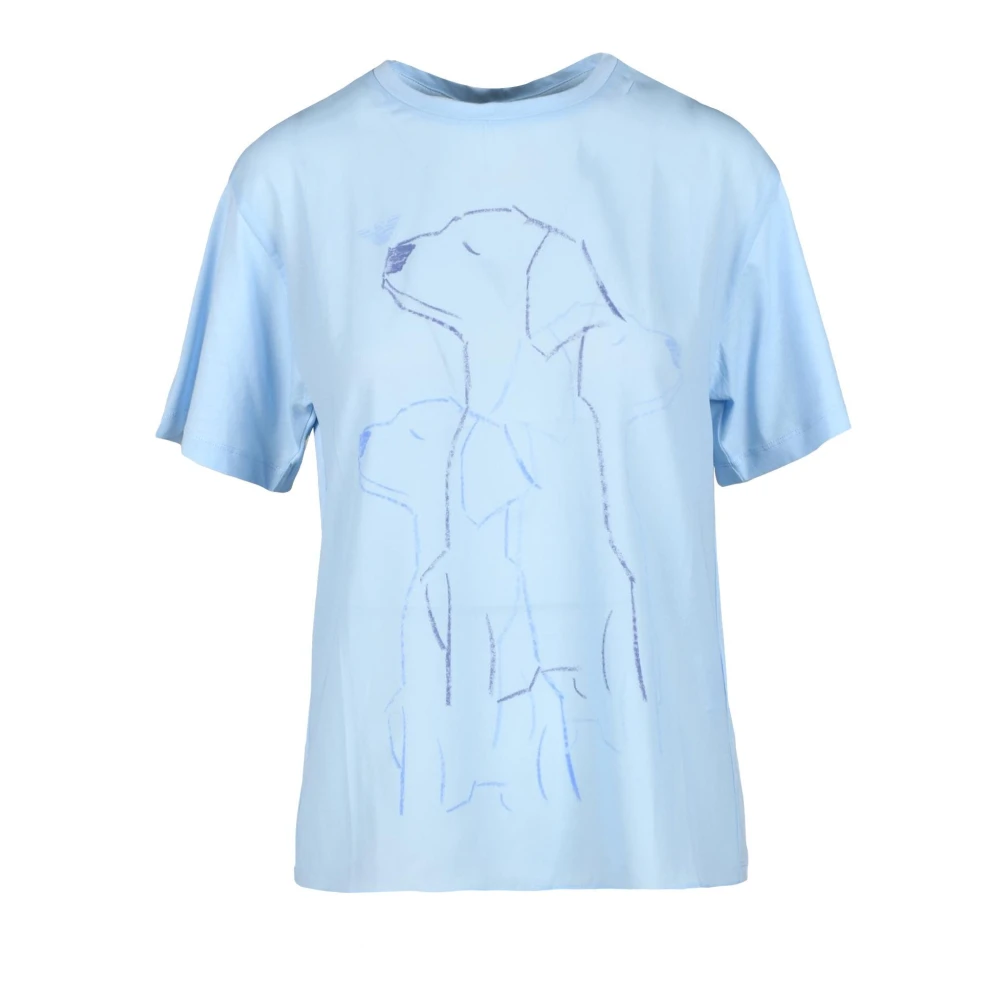 Emporio Armani Katoenen T-shirt met Stijlvol Ontwerp White Dames