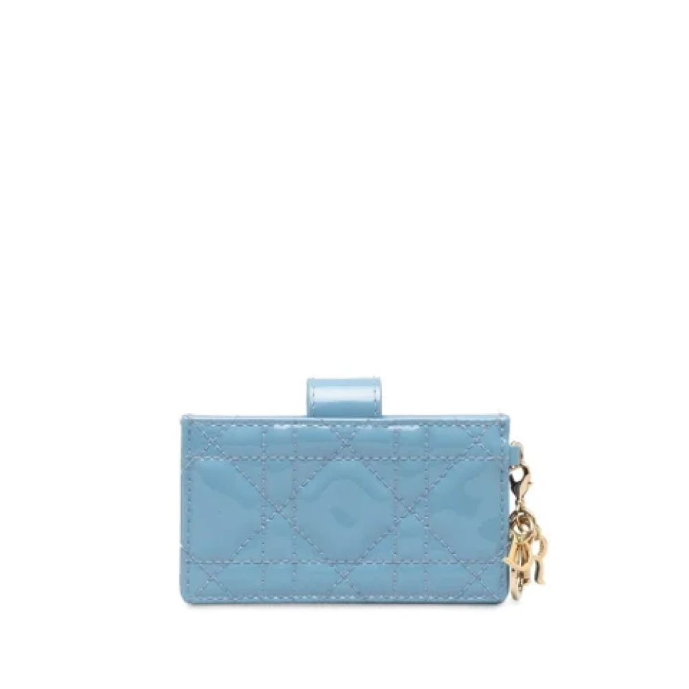 Dior Vintage Pre-owned Leather wallets Blue Dames