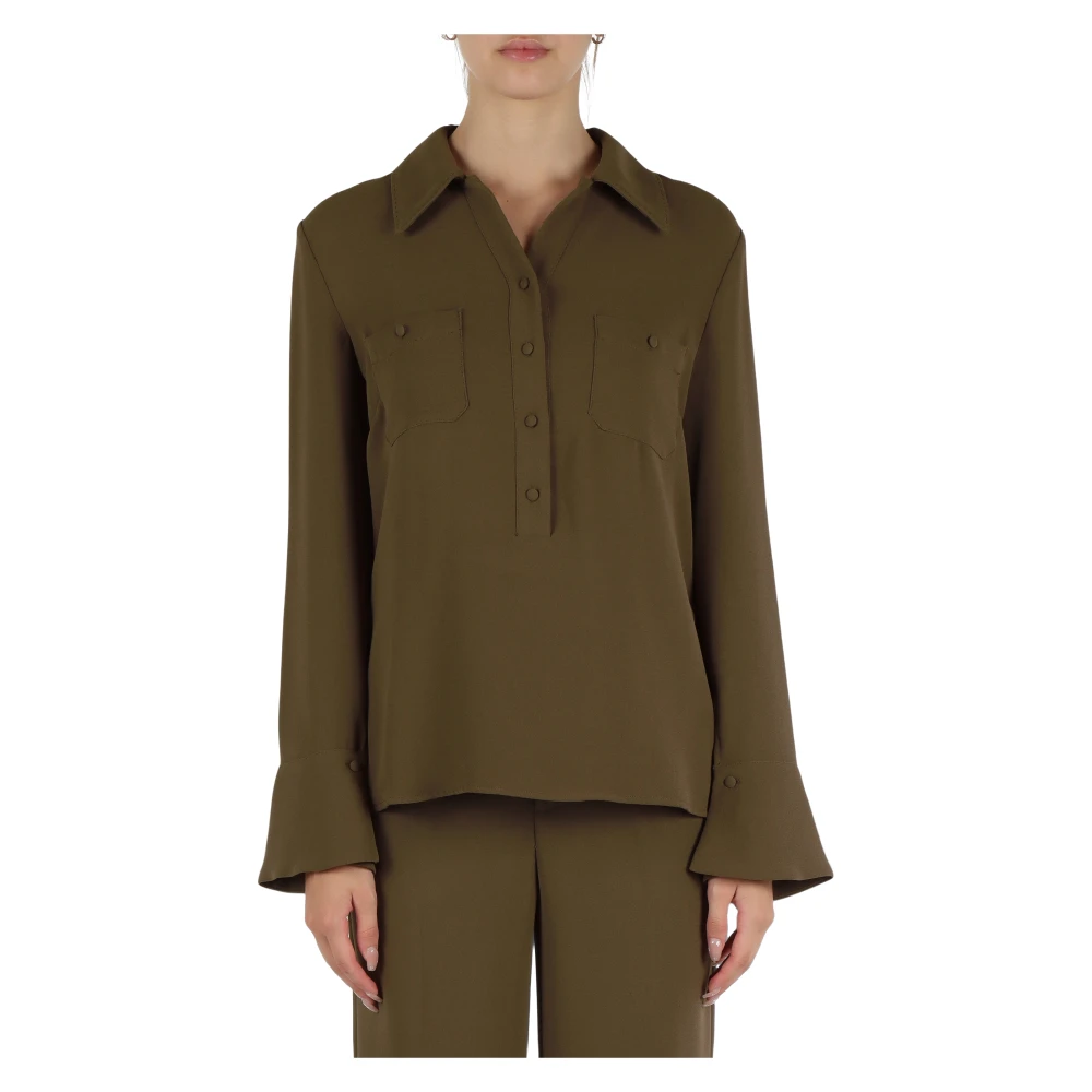 Maliparmi Sable' Crepe Shirt Green Dames