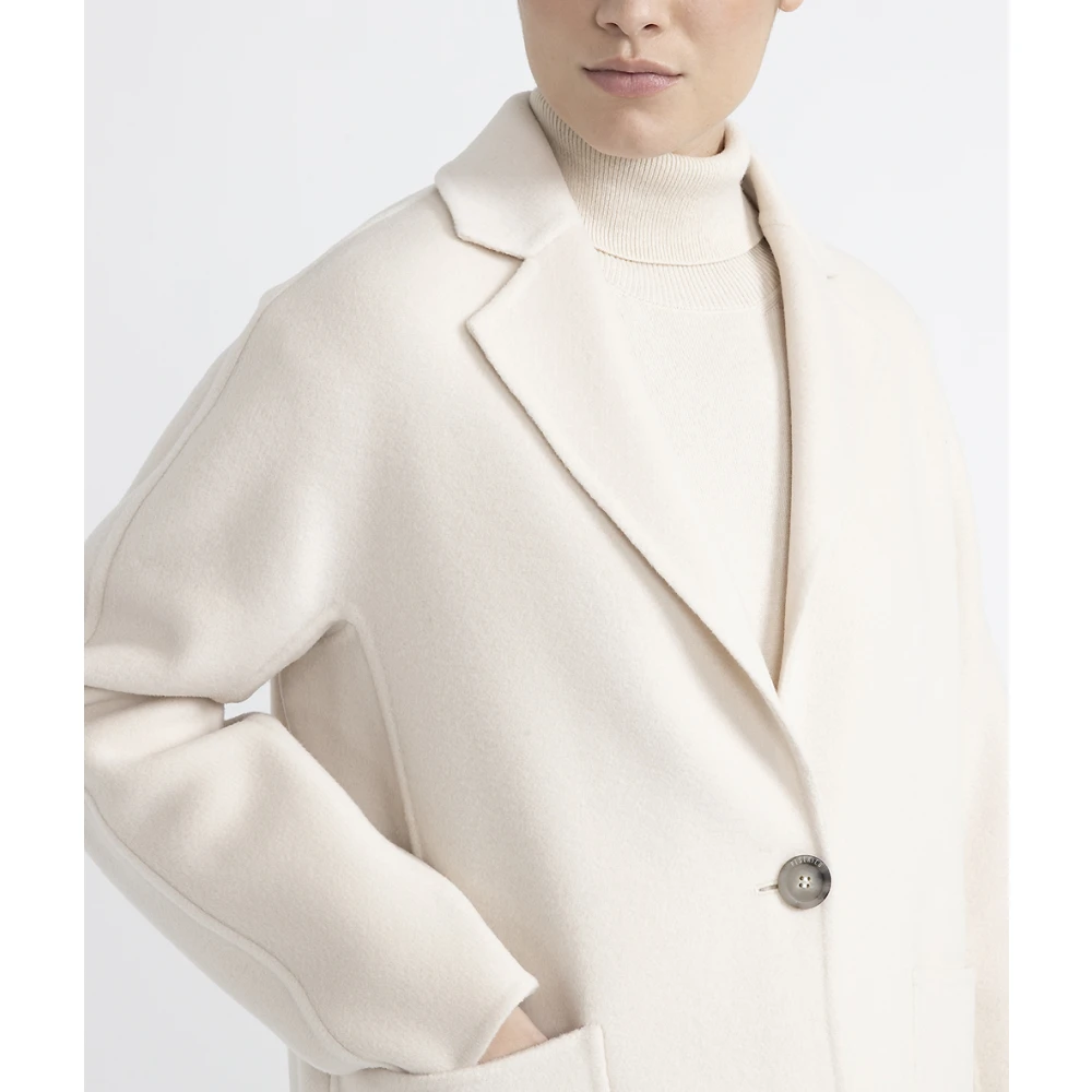 PESERICO Nieuwe wol en kasjmier jas Beige Dames