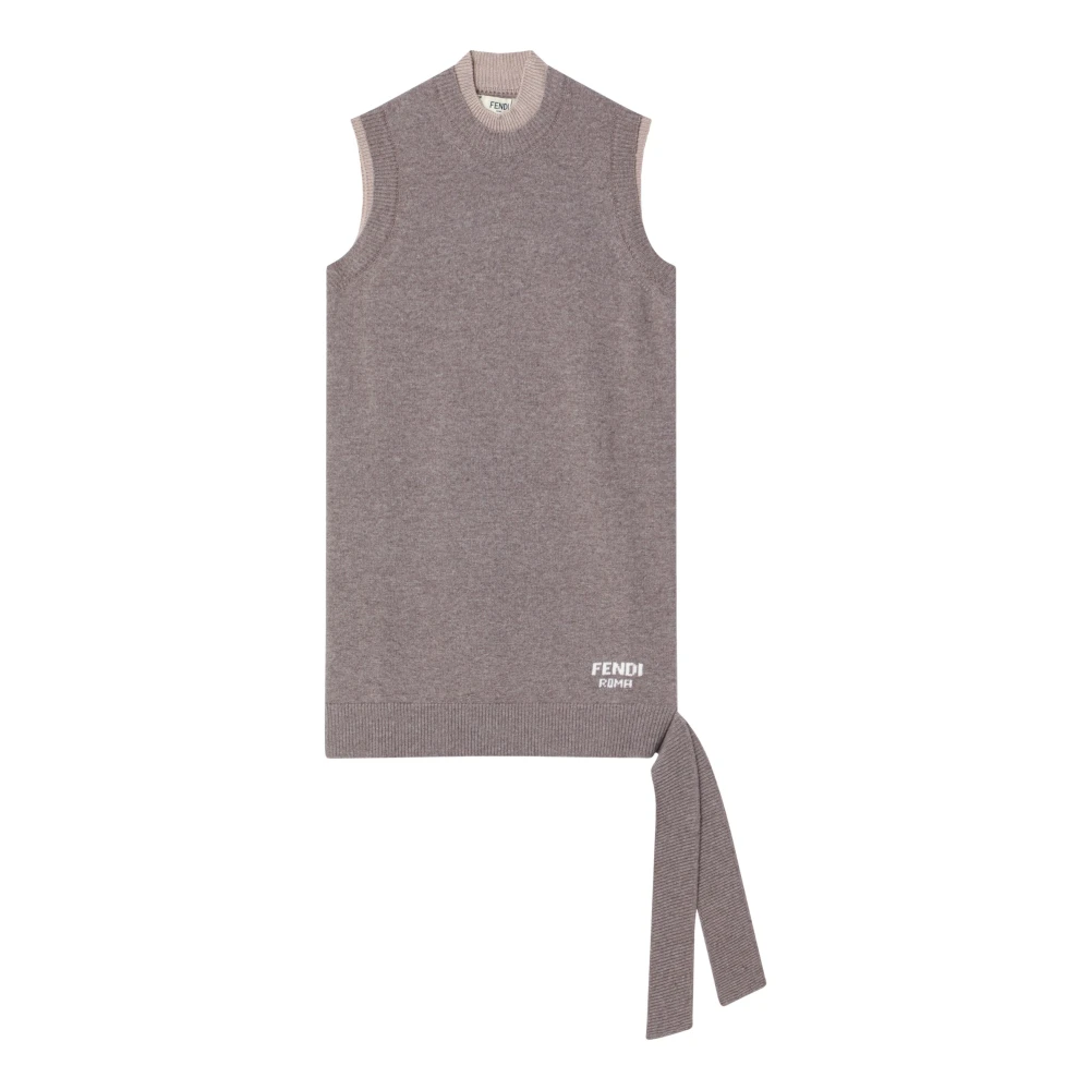Fendi Stijlvolle Mouwloze Top Beige Dames