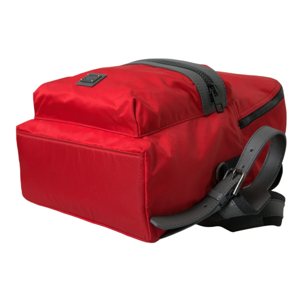Dolce & Gabbana Elegante rode nylon-leren rugzak Red Heren