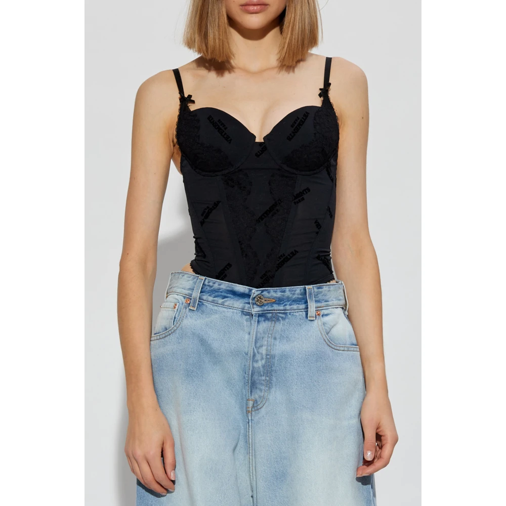 Vetements Corset met logo Black Dames