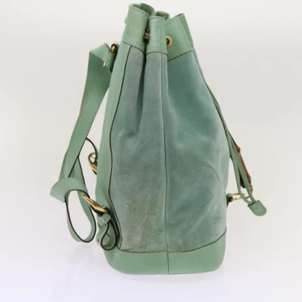 Gucci Vintage Pre-owned Suede backpacks Blue Dames