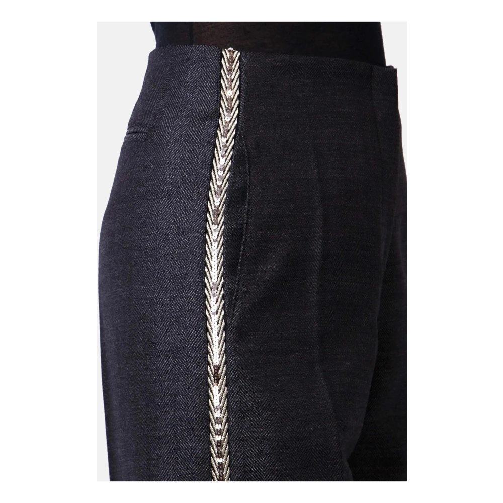 Forte Heren wollen broek met juweel zijband Gray Dames