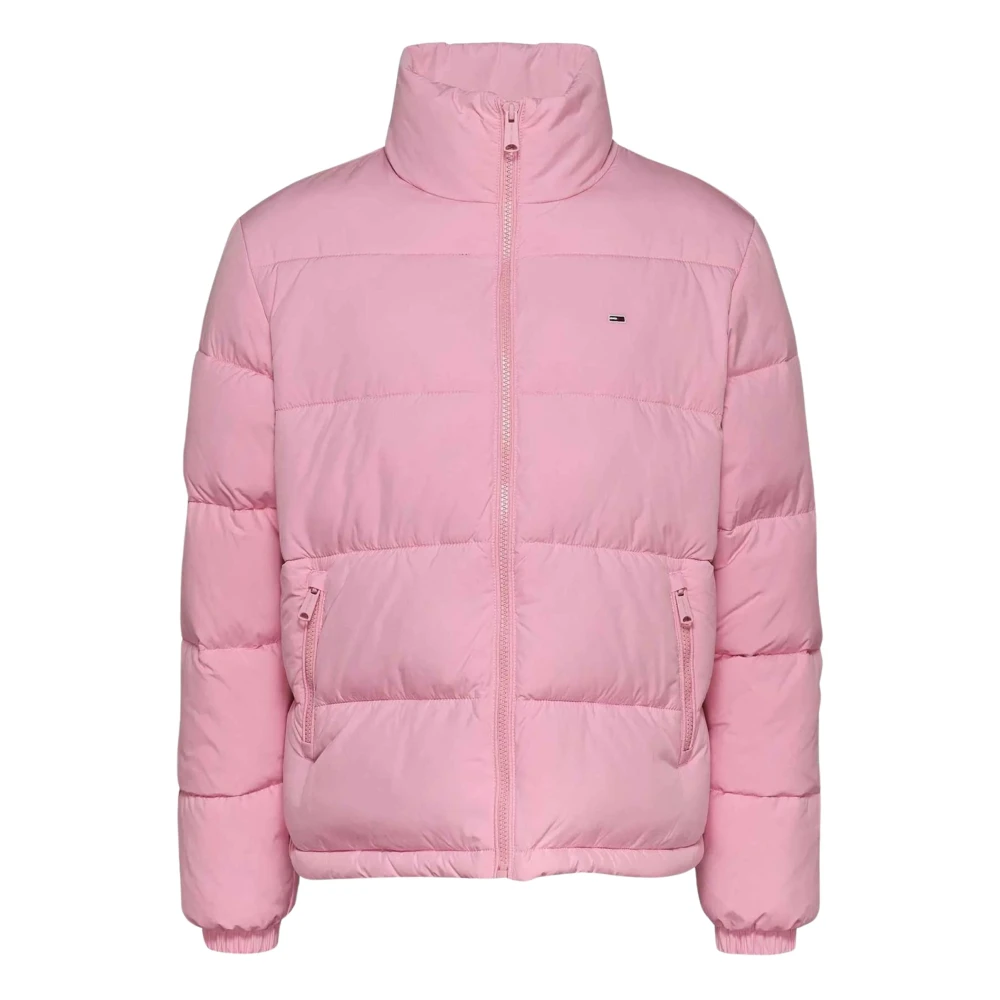 Tommy Hilfiger Roze Pufferjas Essentiële Stijl Pink Dames