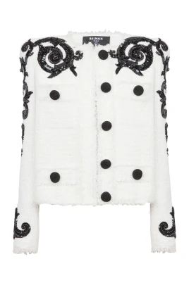 Broderad Kavaj i Paisley-Tweed