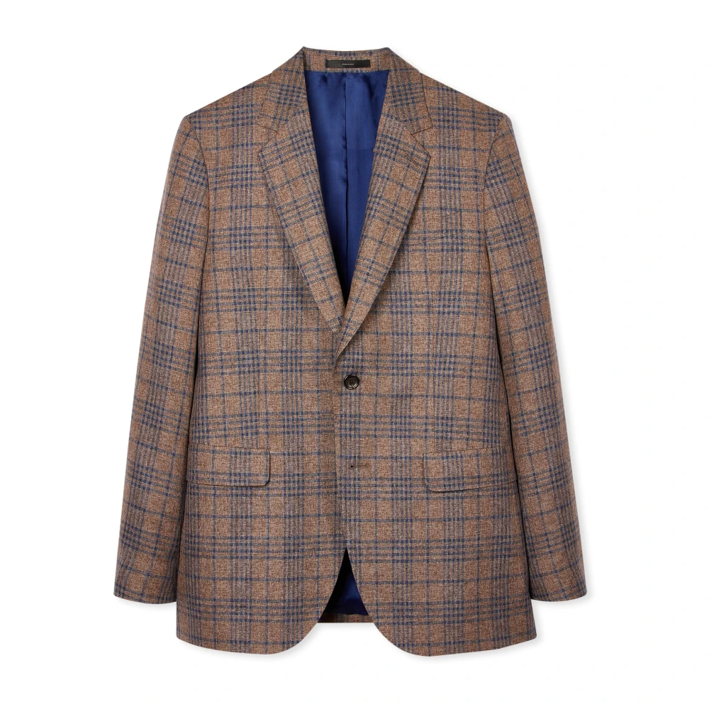 PS By Paul Smith Bruin Geruite Blazer Jas Brown Heren