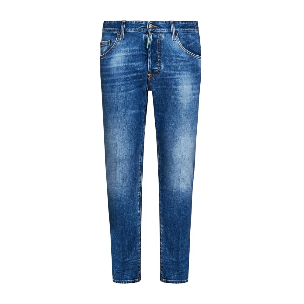 Dsquared2 Blauwe Katoenen Denim Skater Jeans Blue Heren