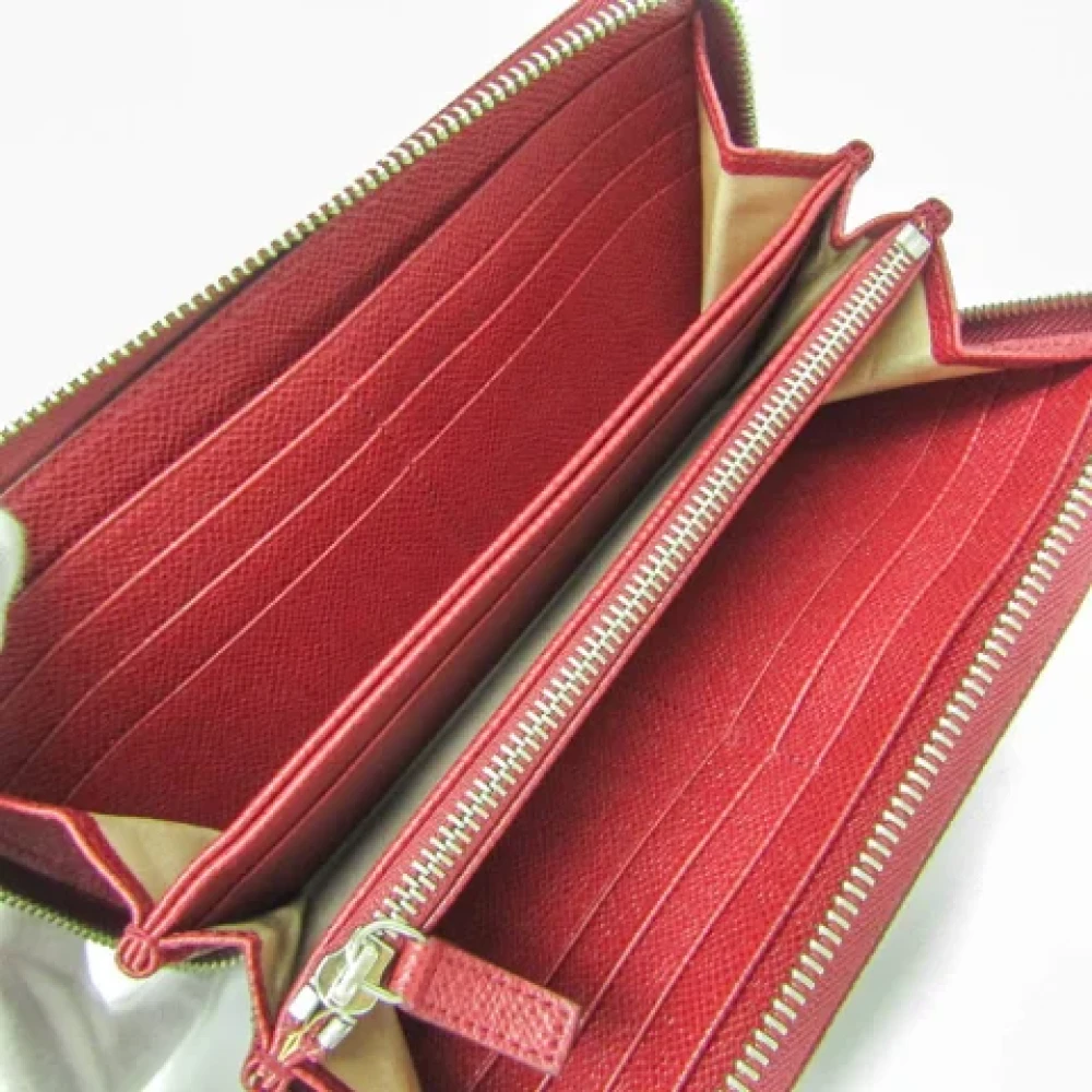 Bvlgari Vintage Pre-owned Leather wallets Red Dames