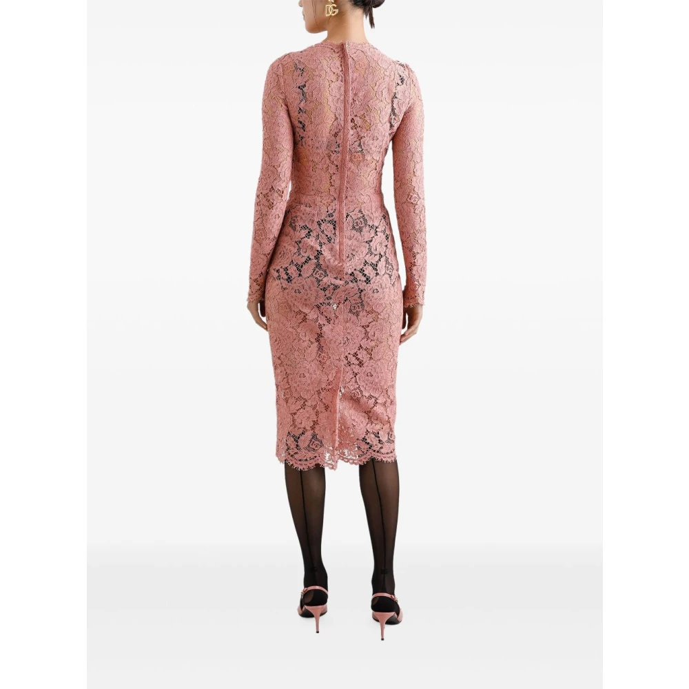 Dolce & Gabbana Roze Elegante Jurk Pink Dames