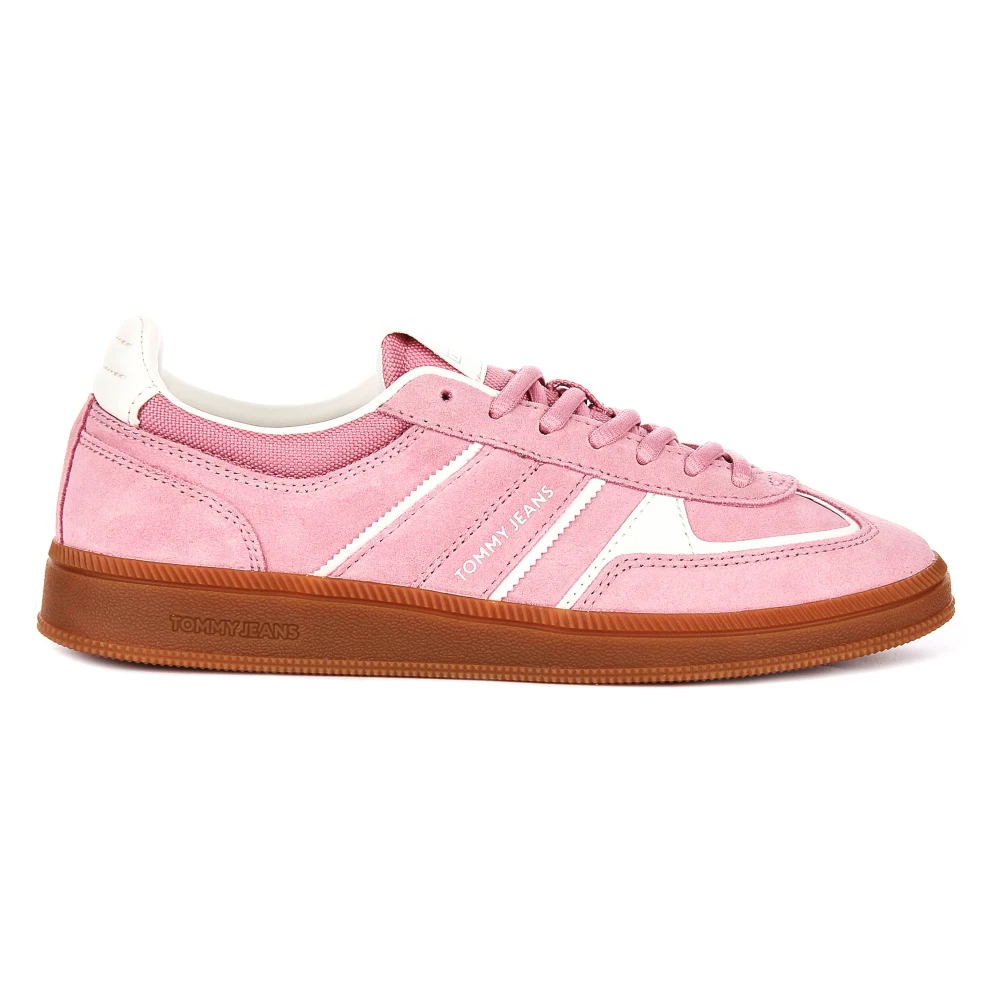 Tommy Jeans Women's Pink Sneakers, 4 Uk, Greenwich Suede Trainers
