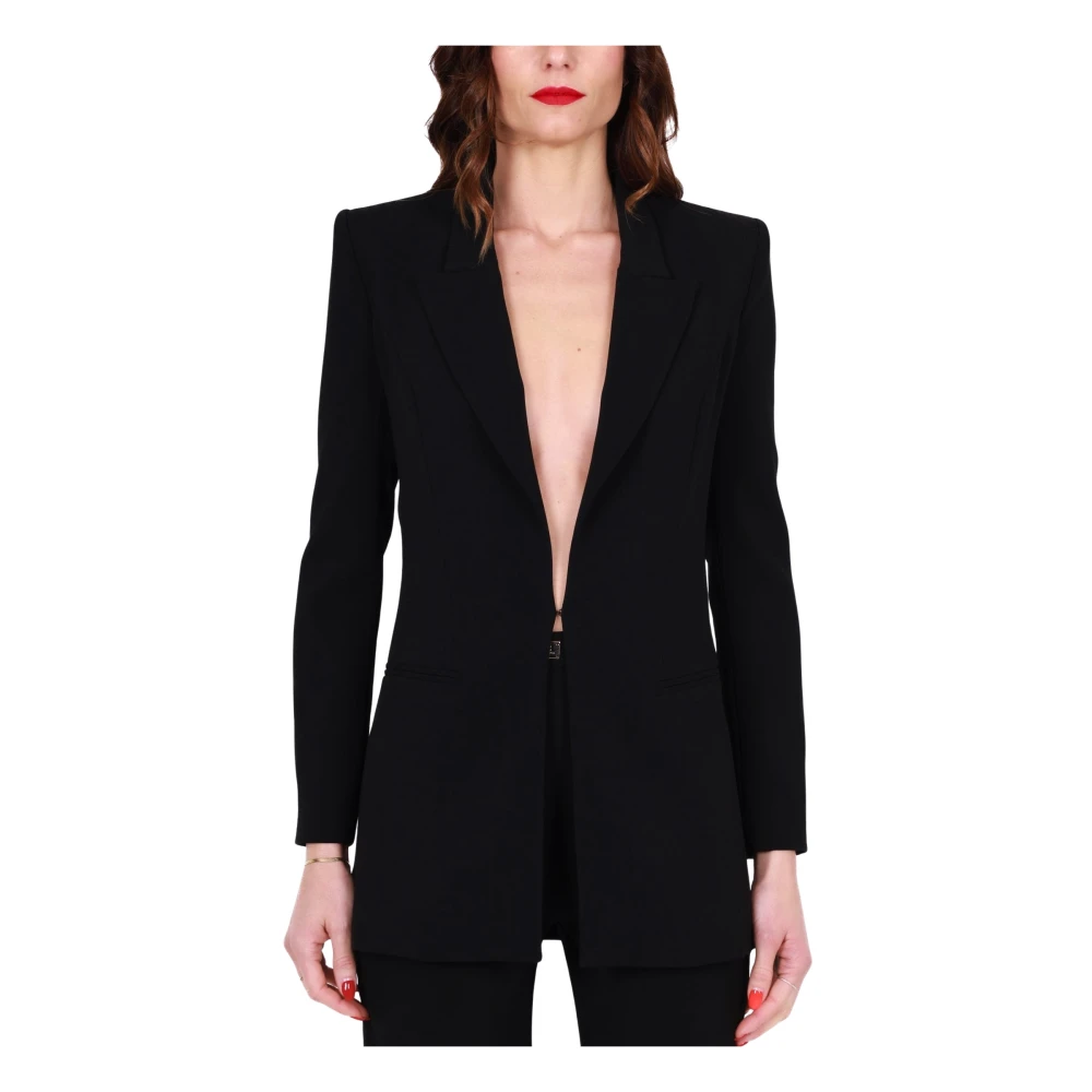 Elisabetta Franchi Elegante lange jas en palazzo broek Black Dames