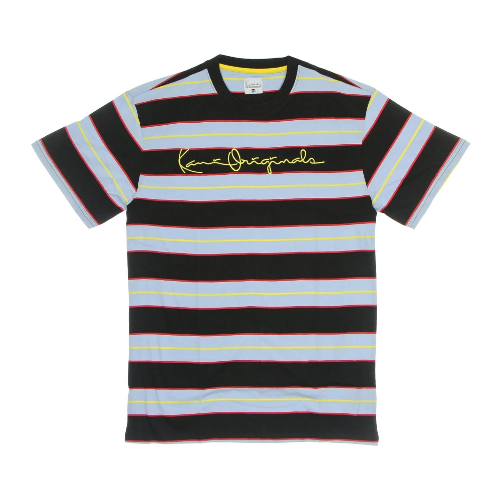 Karl Kani Gestreept Tee Heren T-shirt Blauw Zwart Geel Multicolor Heren