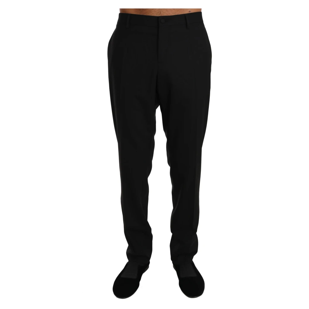 Dolce & Gabbana Men's Black Luxury Wool Stretch Dress Trousers Pants