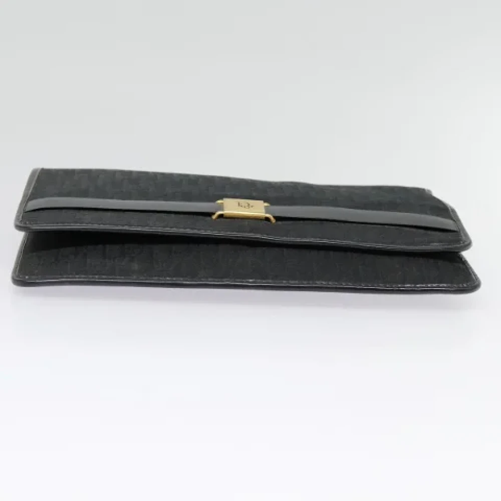 Dior Vintage Pre-owned Canvas clutches Black Dames
