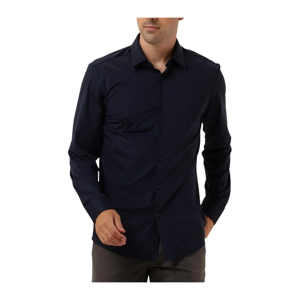 Boss Black Stijlvol Donkerblauw Overhemd Blue Heren