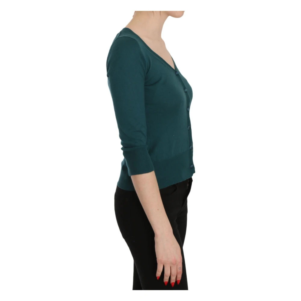Pink Memories Blauw Groene Katoenen Vest Top Blue Dames