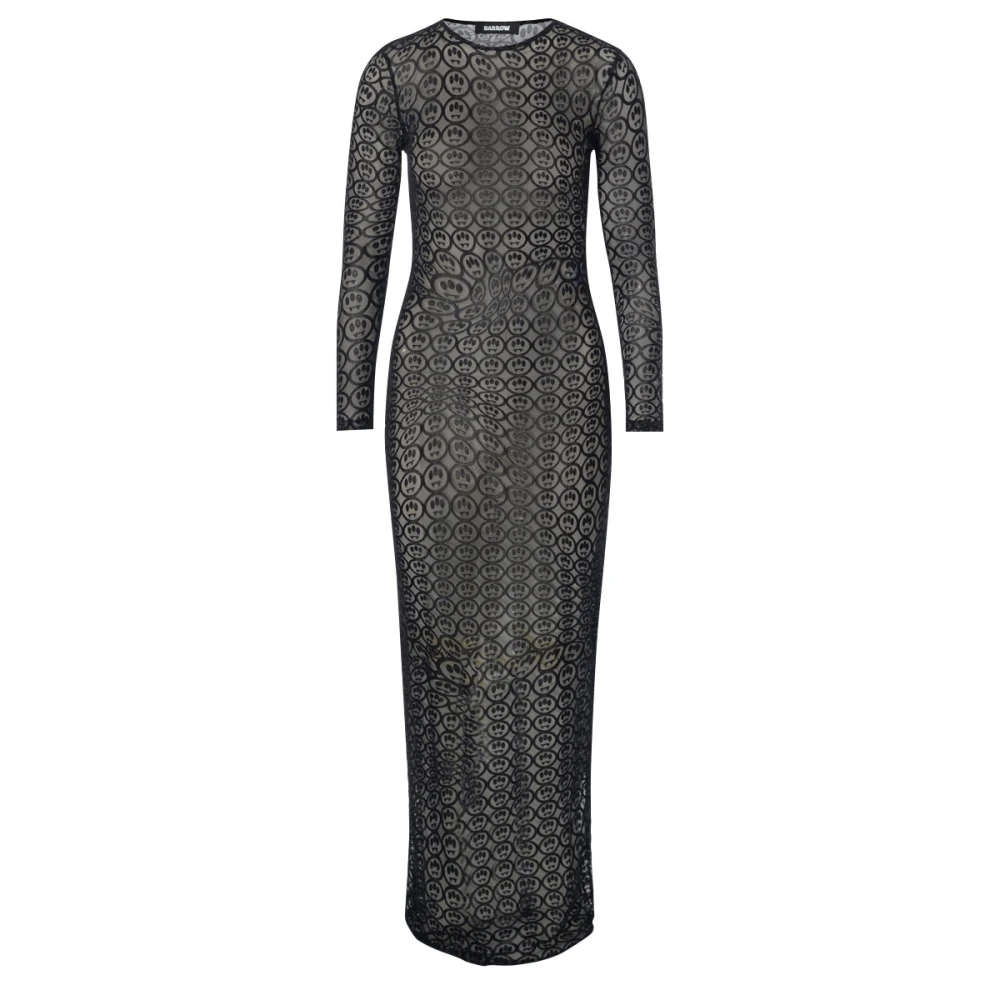 Barrow Mesh Logo Maxi Jurk Black Dames