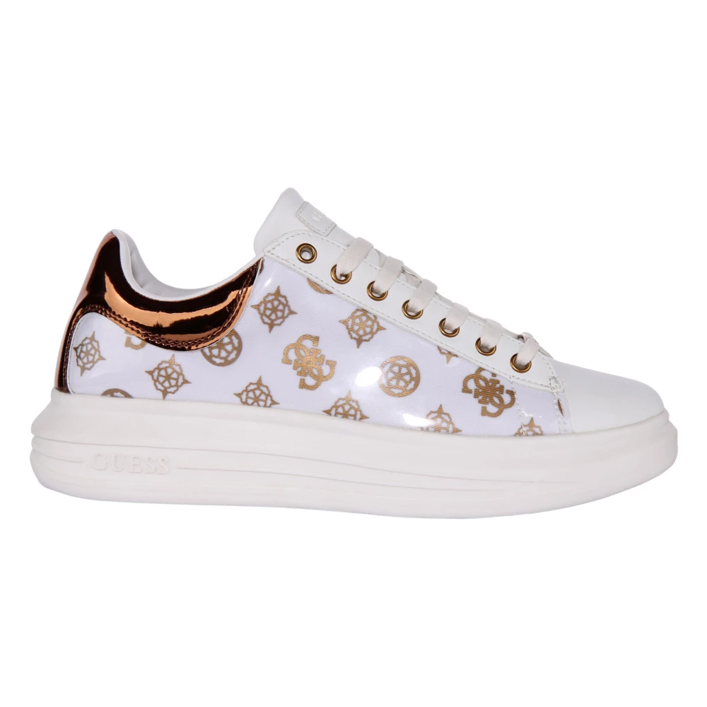 Guess Women's White Vibo Low Top Trainers - Sneakers - 7 Uk - Shoes