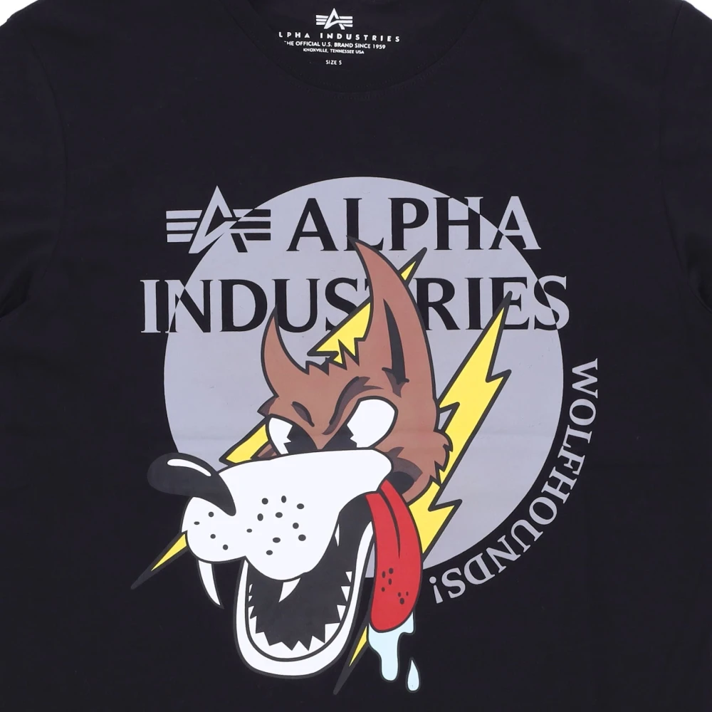 alpha industries Wolfhounds Tee Zwart T-shirt Black Heren
