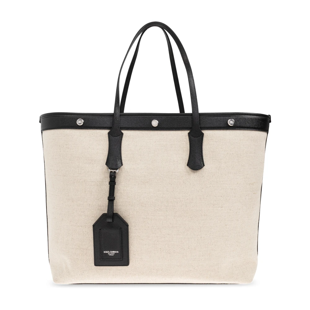 Dolce & Gabbana Men's Beige Shopping Bags, One Size, Shopper Bag