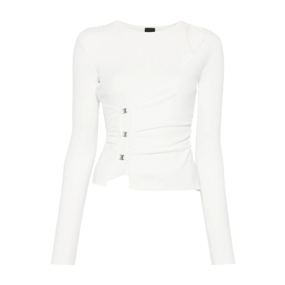 Pinko Witte Viscose Polyester Sweater White Dames