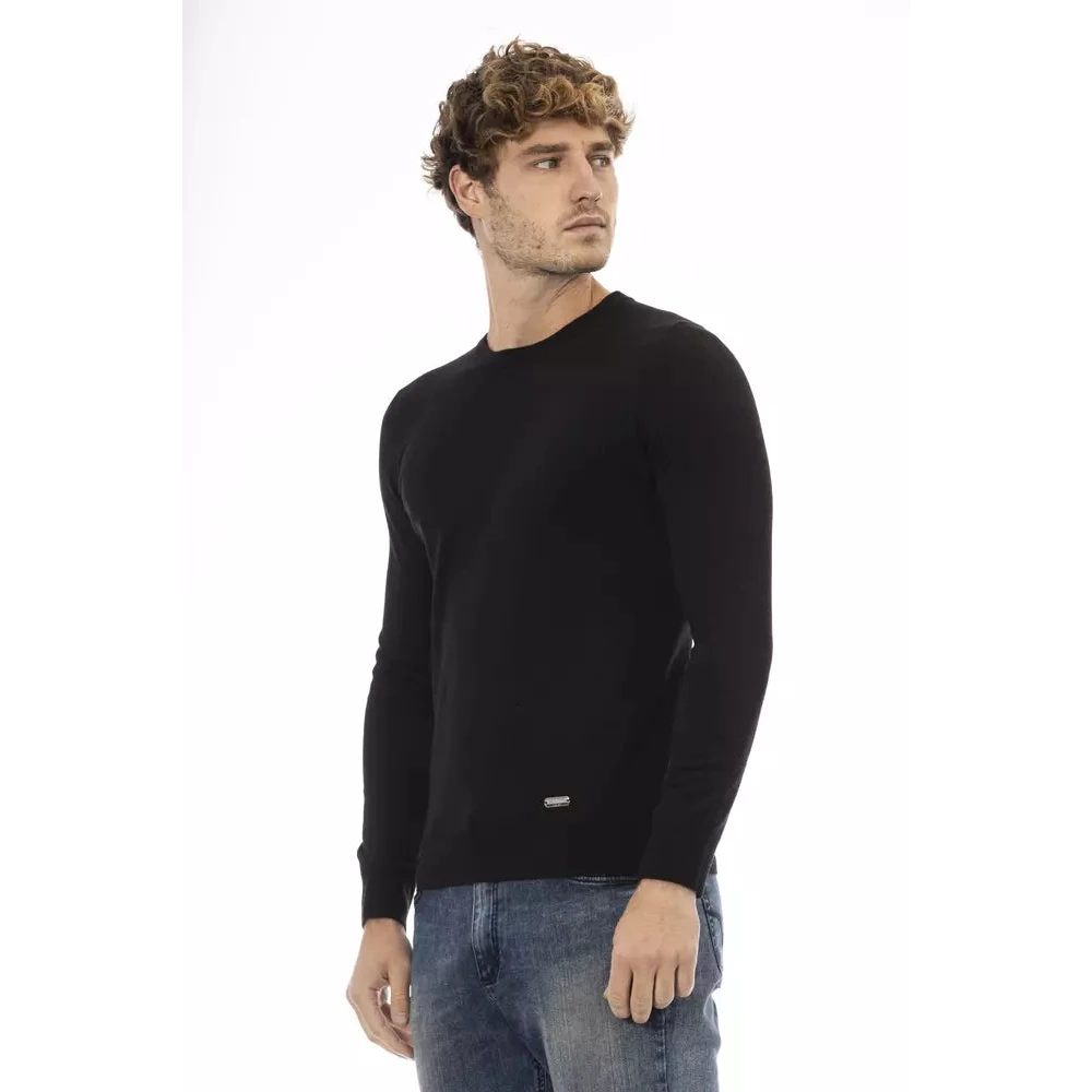 Baldinini Trendy Zwarte Wollen Trui Black Heren