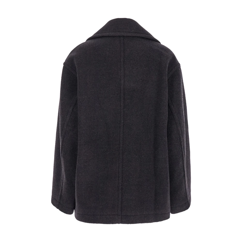 LOW Classic Alpaca Wide Collar Half Coat Purple Dames