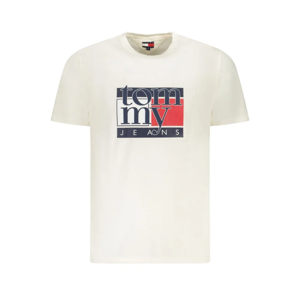 Tommy Hilfiger Men's White Cotton T-Shirt Stylish Logo