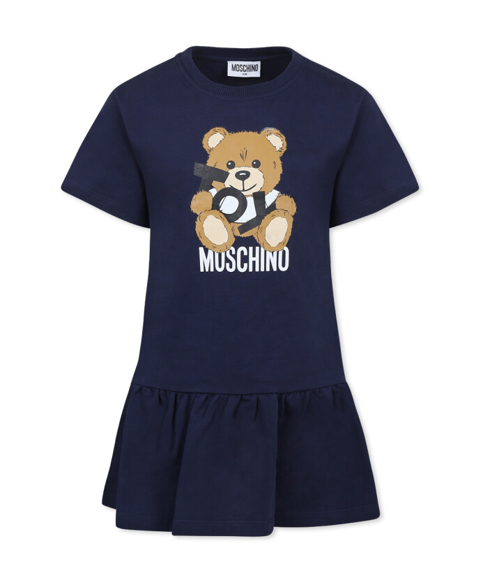 robe-bleue-decontractee-a-manches-courtes