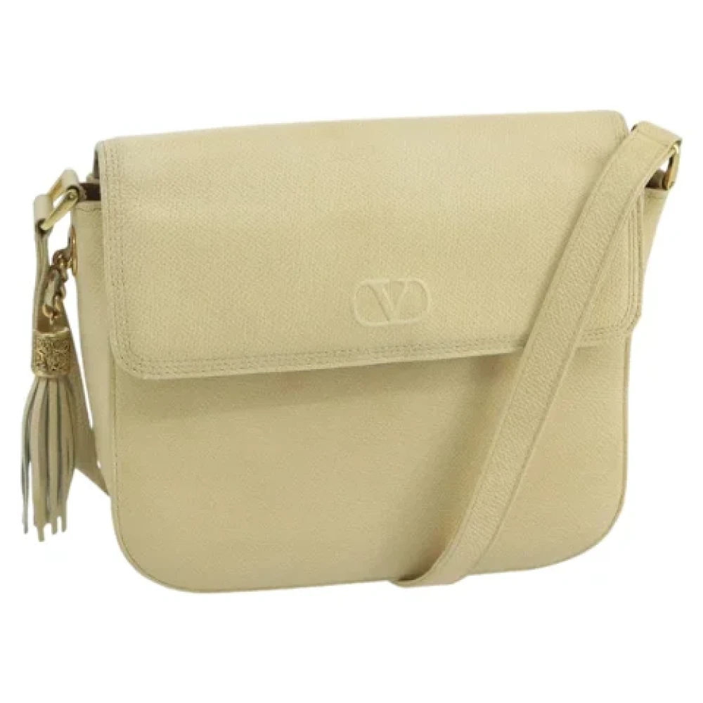 Valentino Vintage Pre-owned Leather shoulder-bags Beige Dames