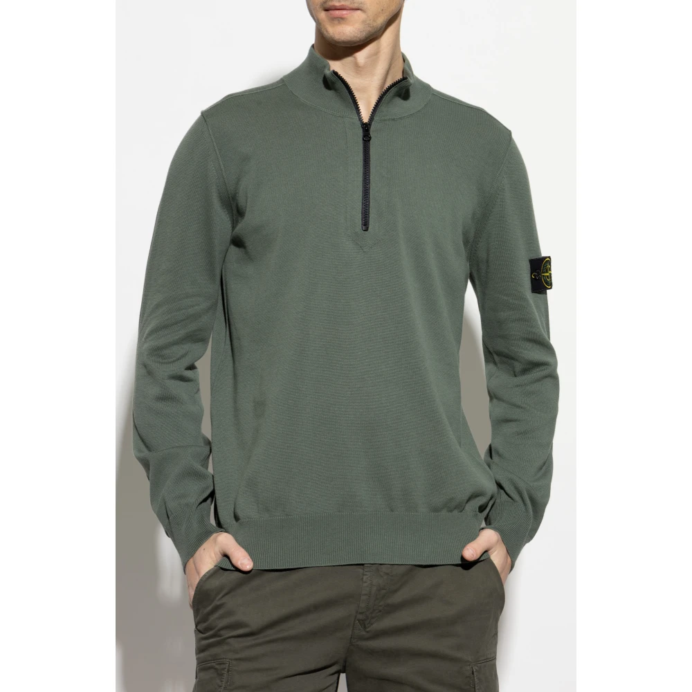 Stone Island Trui met opstaande kraag Green Heren