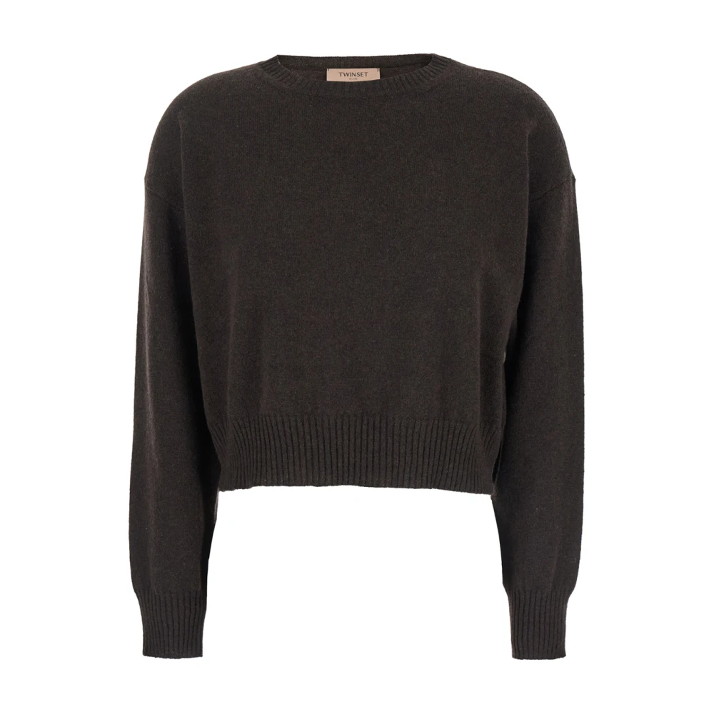 Twinset Zachte Eco-Cashmere Trui Koffie Chocolade Brown Dames
