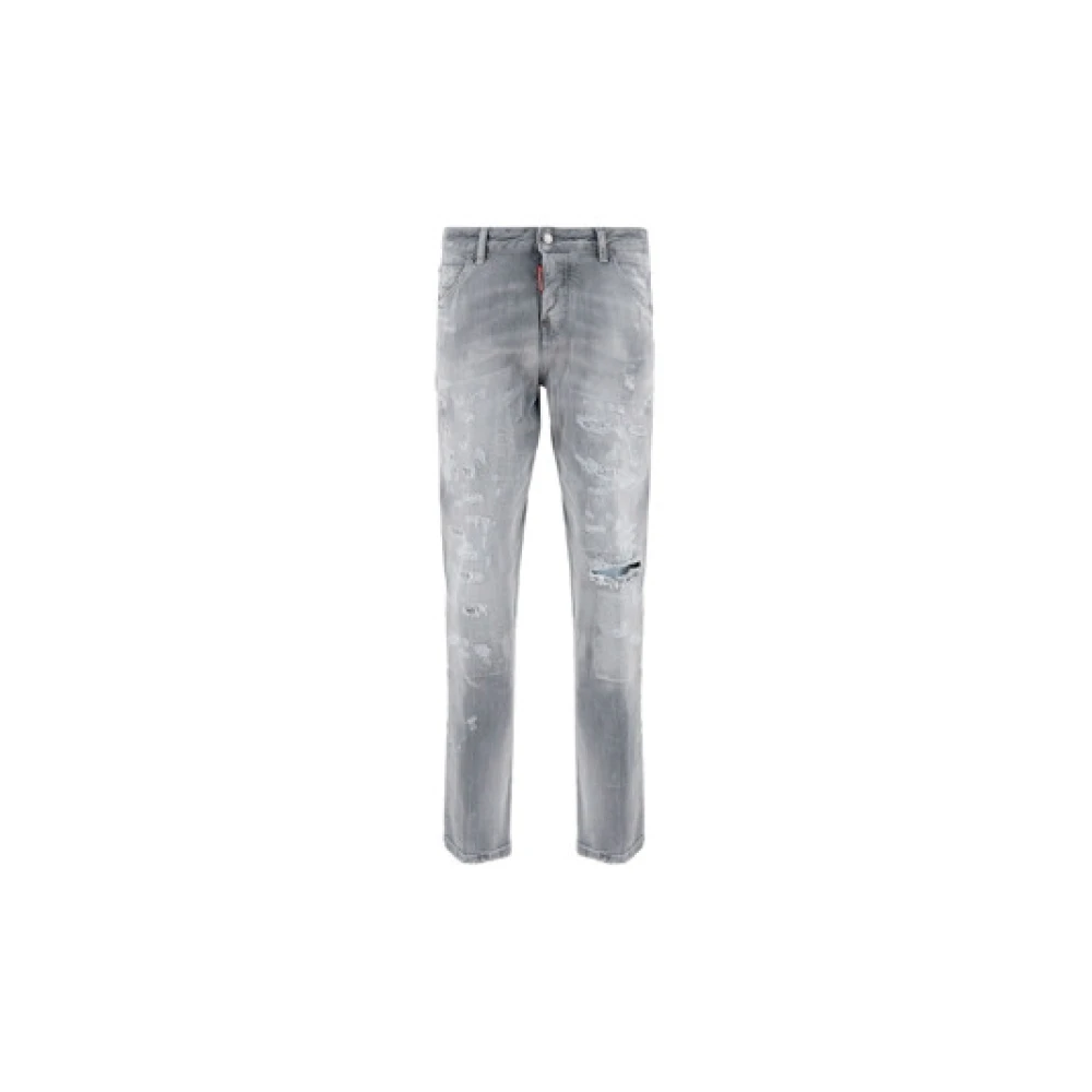 Dsquared2 Slim Fit Distressed Grijze Denim Jeans Gray Heren