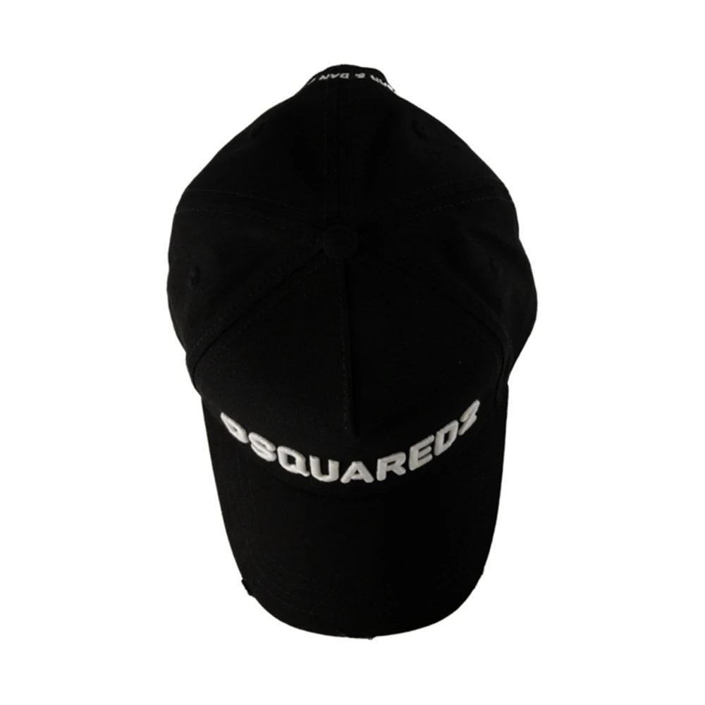 Dsquared2 Zwarte Katoenen Stijlvolle Hoed Black Heren